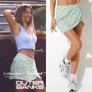 Motel Zeh Mini Skirt in Lime Floral ASO Sarah Cameron